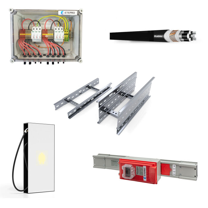 Etepro stringbox, the force ladderbaan, alimium kabel, smappee laadpaal en DTM busbar